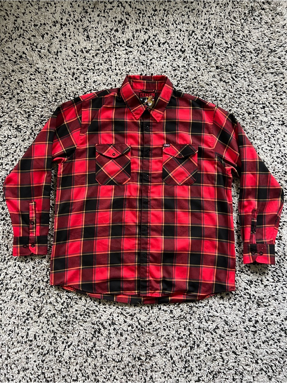 DIXXON Flannel Co Caballero Plaid Flannel Shirt Black Red D-TECH Men’s Size 3XL